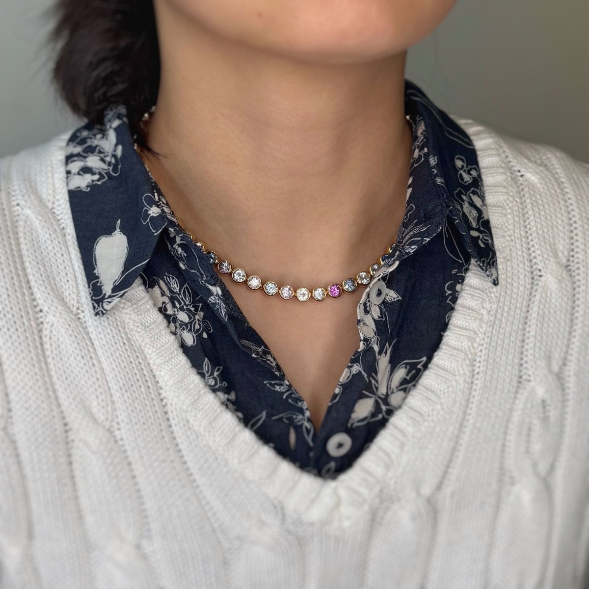 Collier Rivière Or jaune & Saphirs - C.BUCHERER - Castafiore