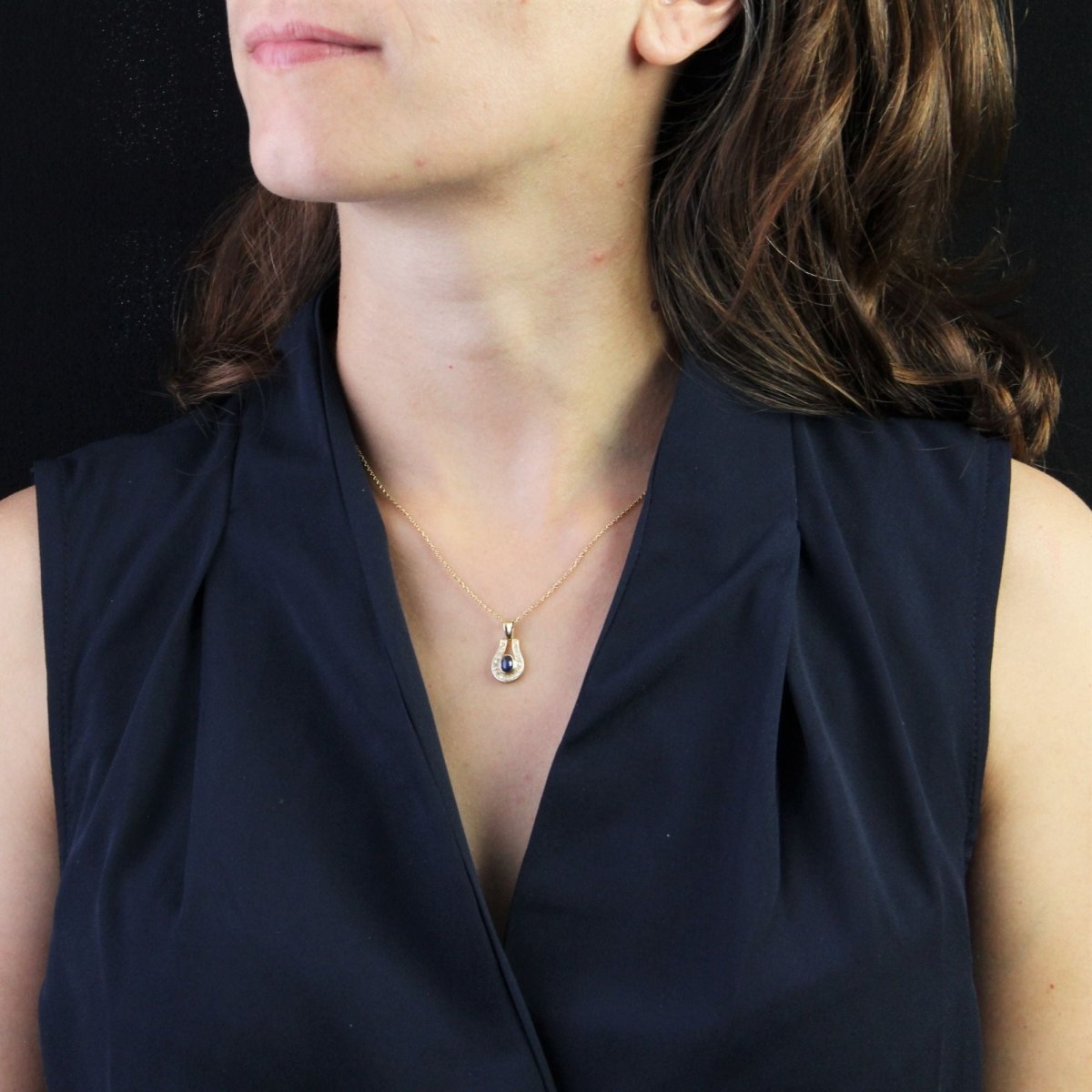 Collier Saphir maille torsadée en or jaune - Castafiore