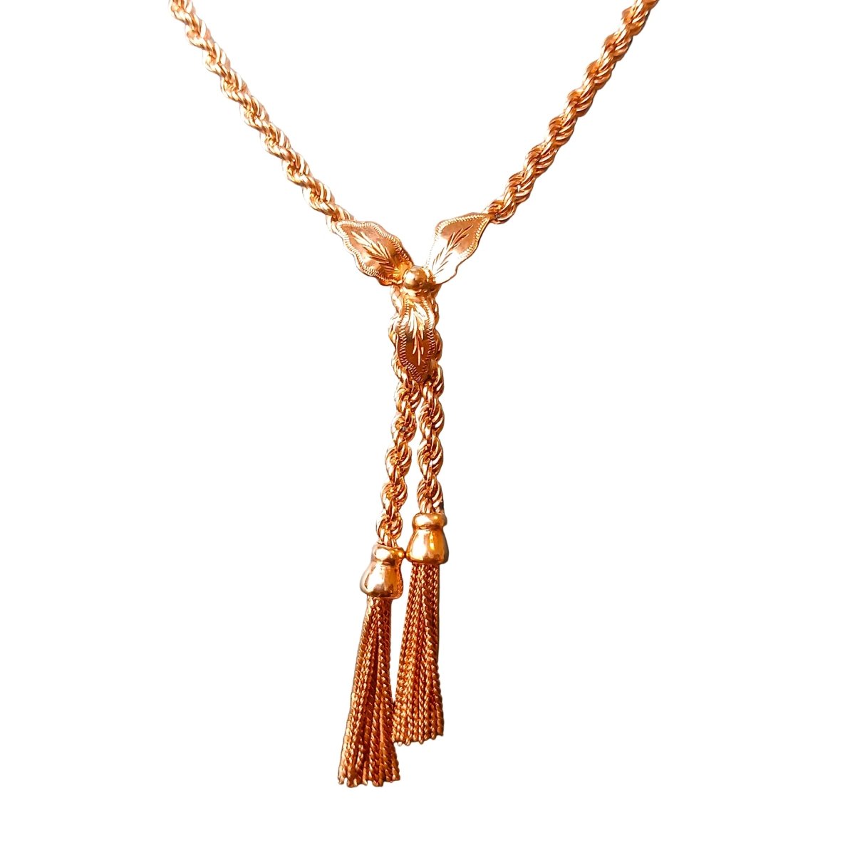 Collier Sautoir à pompons en or jaune - Castafiore