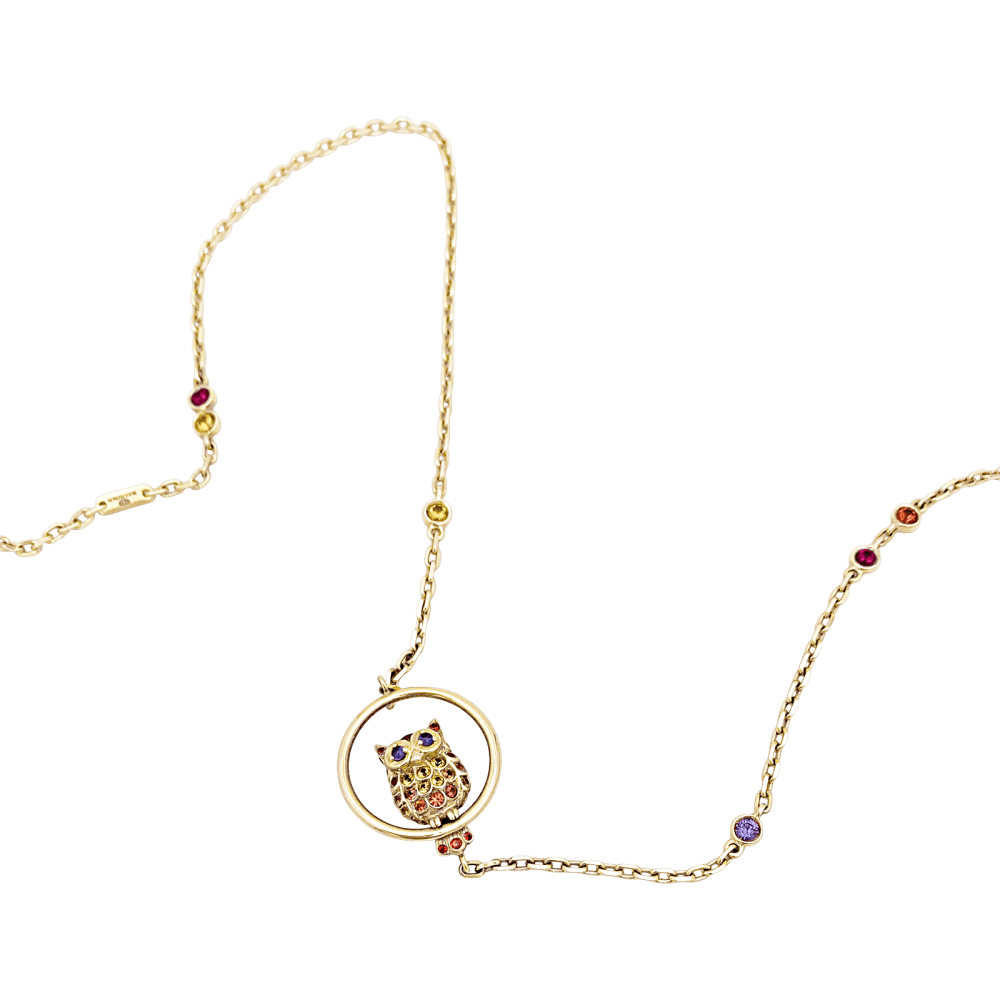 Sautoir Boucheron, "Nuri", rose gold, multicoloured sapphires, tsavorites and diamonds.