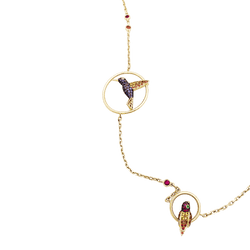 Sautoir Boucheron, "Nuri", rose gold, multicoloured sapphires, tsavorites and diamonds.