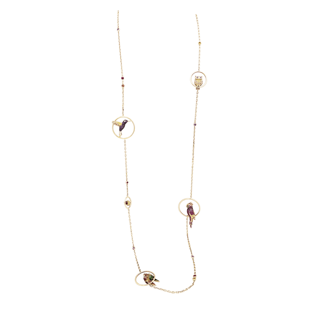 Sautoir Boucheron, "Nuri", rose gold, multicoloured sapphires, tsavorites and diamonds.