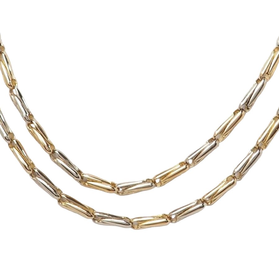 Collier Sautoir CARTIER en or jaune et or blanc - Castafiore