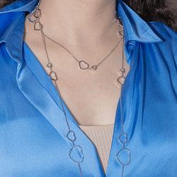 Collier Sautoir CHOPARD "Happy Heart" en or blanc et diamants - Castafiore