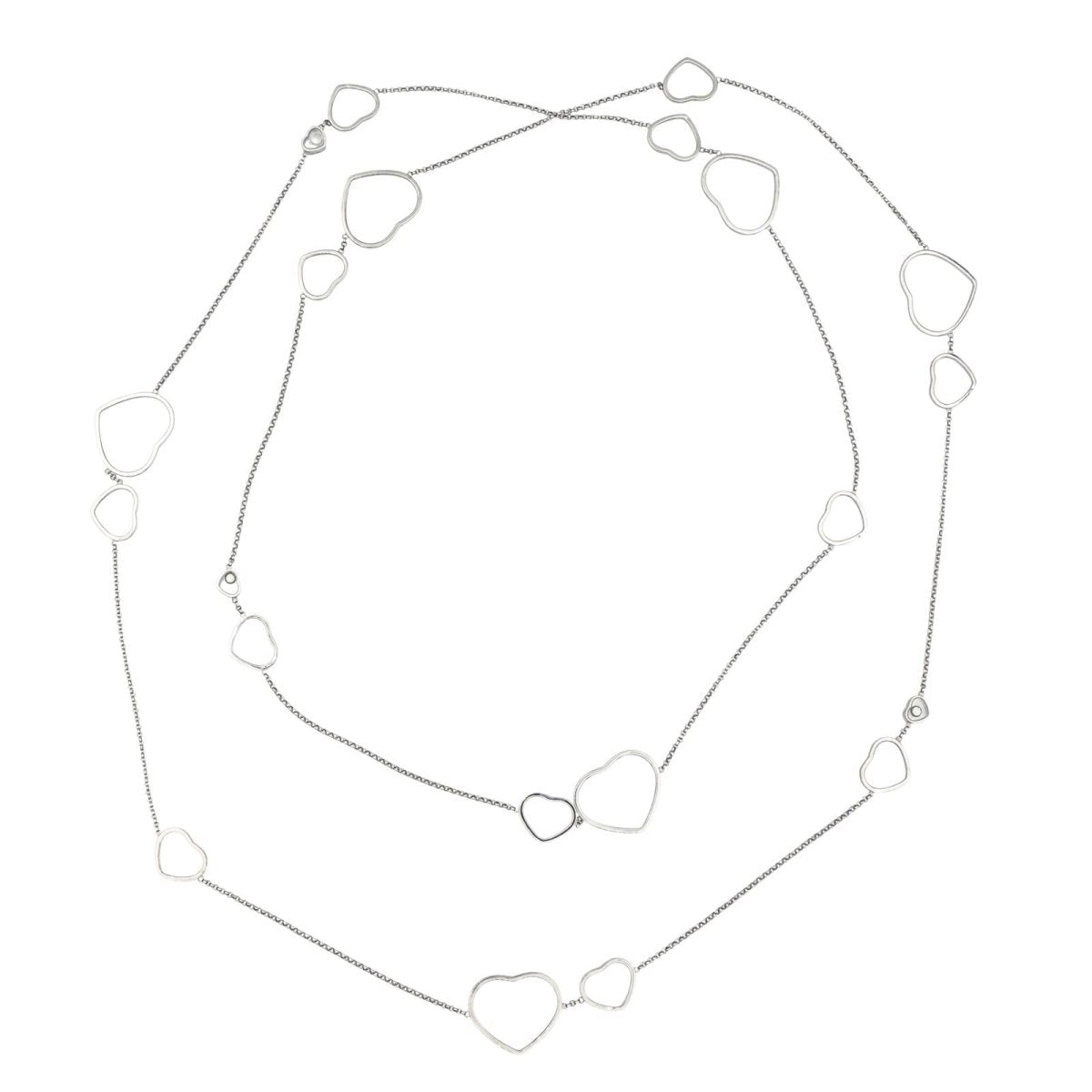 Collier Sautoir CHOPARD "Happy Heart" en or blanc et diamants - Castafiore