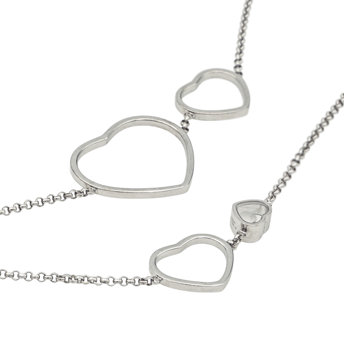 Collier Sautoir CHOPARD "Happy Heart" en or blanc et diamants - Castafiore