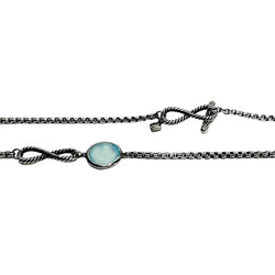 Collier Sautoir DAVID YURMAN en argent et calcédoines - Castafiore
