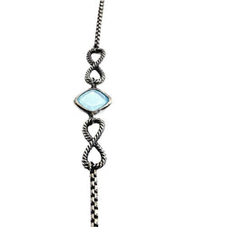 Collier Sautoir DAVID YURMAN en argent et calcédoines - Castafiore