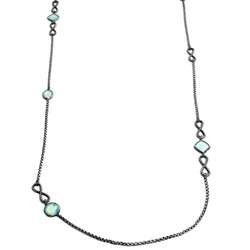 Collier Sautoir DAVID YURMAN en argent et calcédoines - Castafiore