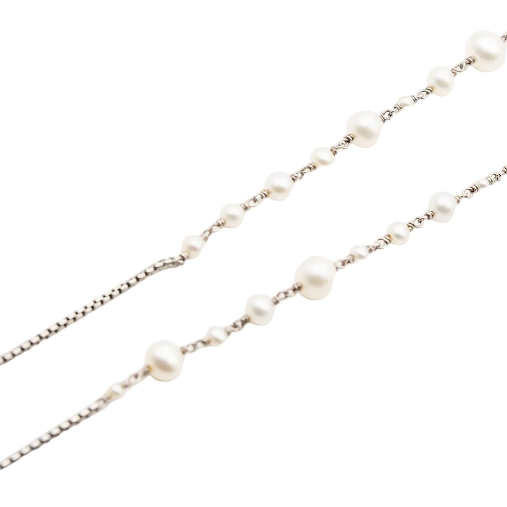 Collier Sautoir DAVID YURMAN en argent et perles de culture - Castafiore
