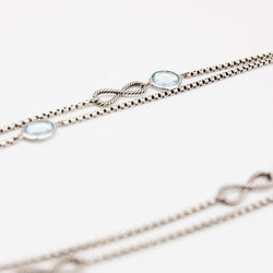 Collier Sautoir DAVID YURMAN en argent et topazes bleues - Castafiore