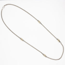 Collier Sautoir DAVID YURMAN "Gradient Curb Chain" en argent et or jaune - Castafiore