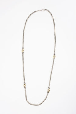 Collier Sautoir DAVID YURMAN "Gradient Curb Chain" en argent et or jaune - Castafiore