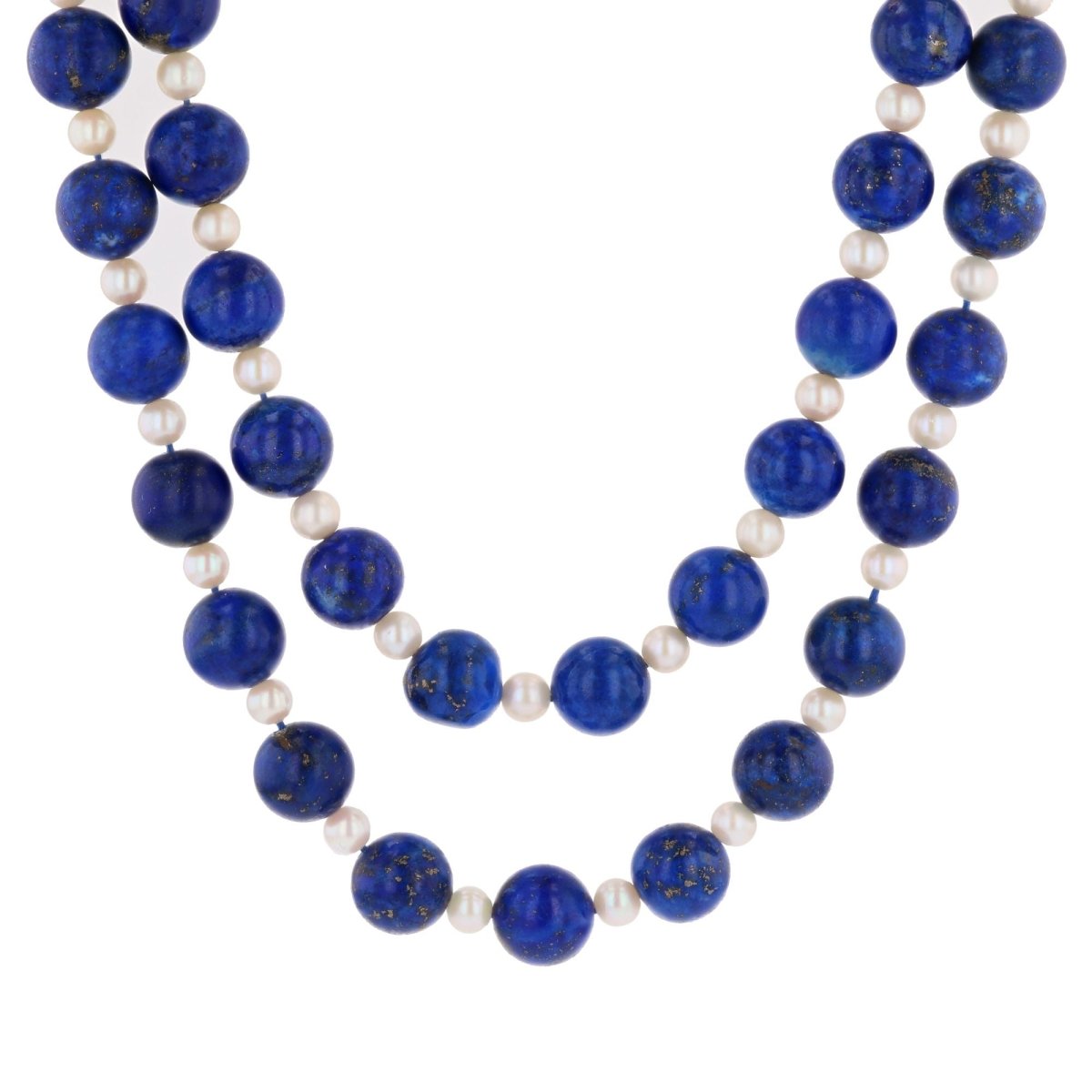 Collier Sautoir en lapis - lazuli et perles - Castafiore