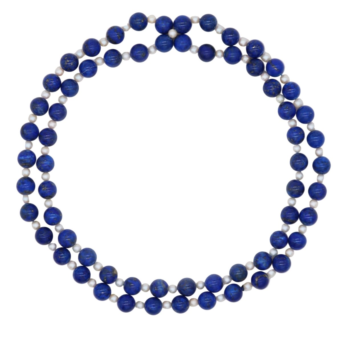 Collier Sautoir en lapis - lazuli et perles - Castafiore