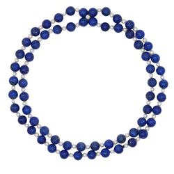 Collier Sautoir en lapis - lazuli et perles - Castafiore