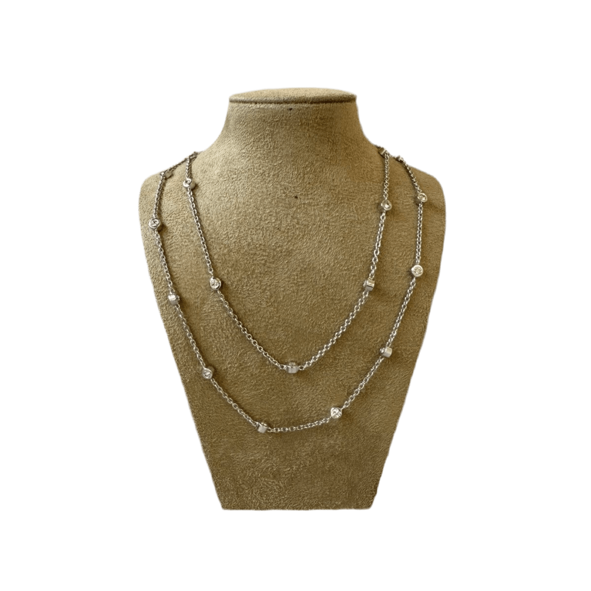 Collier Sautoir en or blanc et diamants - Castafiore