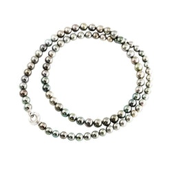 Collier Sautoir en or blanc, perles et diamants - Castafiore