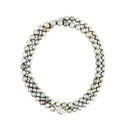 Collier Sautoir en or blanc, perles et diamants - Castafiore