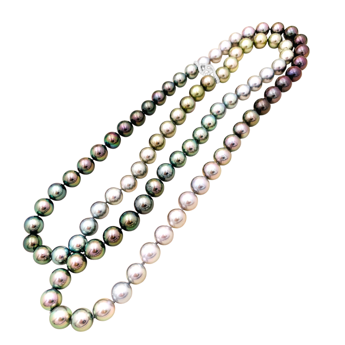 Collier Sautoir en or blanc, perles et diamants - Castafiore