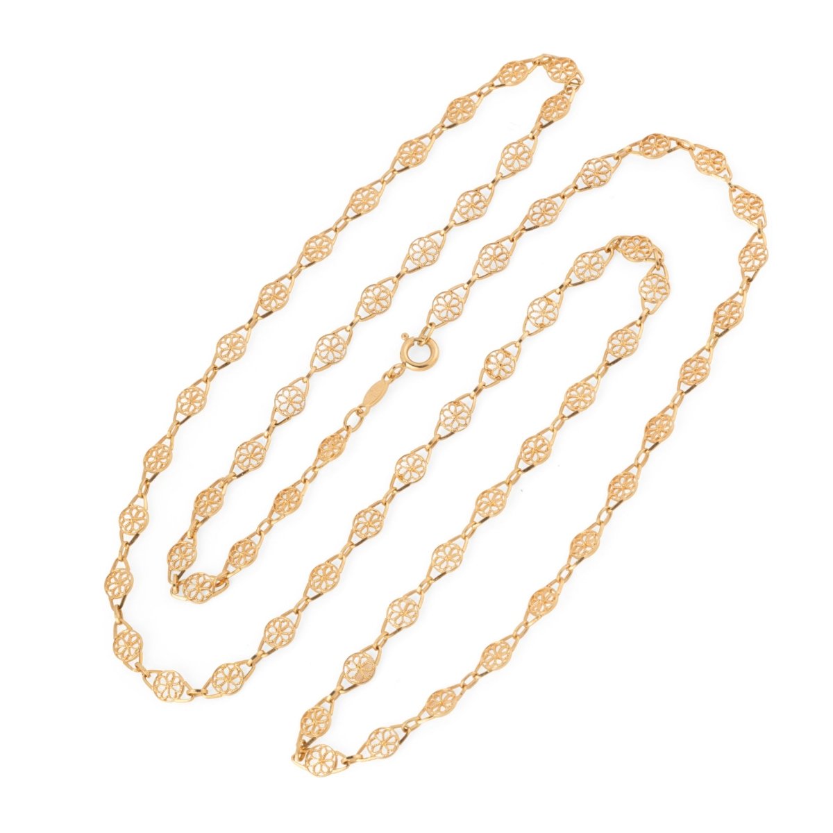 Collier Sautoir en or jaune à maille filigrané - Castafiore