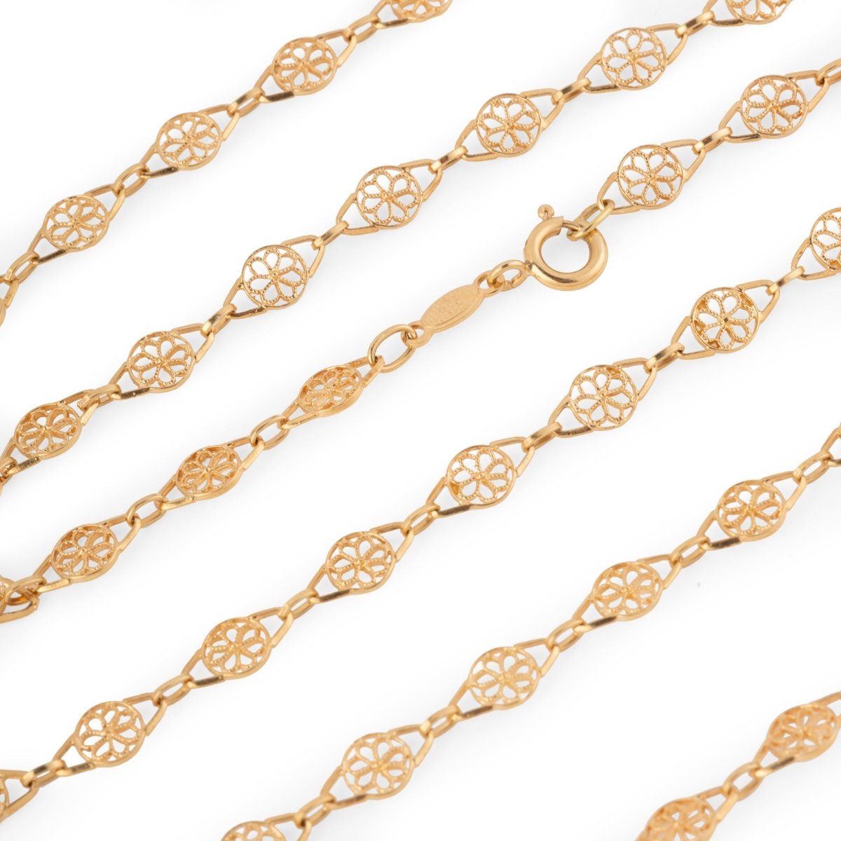 Collier Sautoir en or jaune à maille filigrané - Castafiore