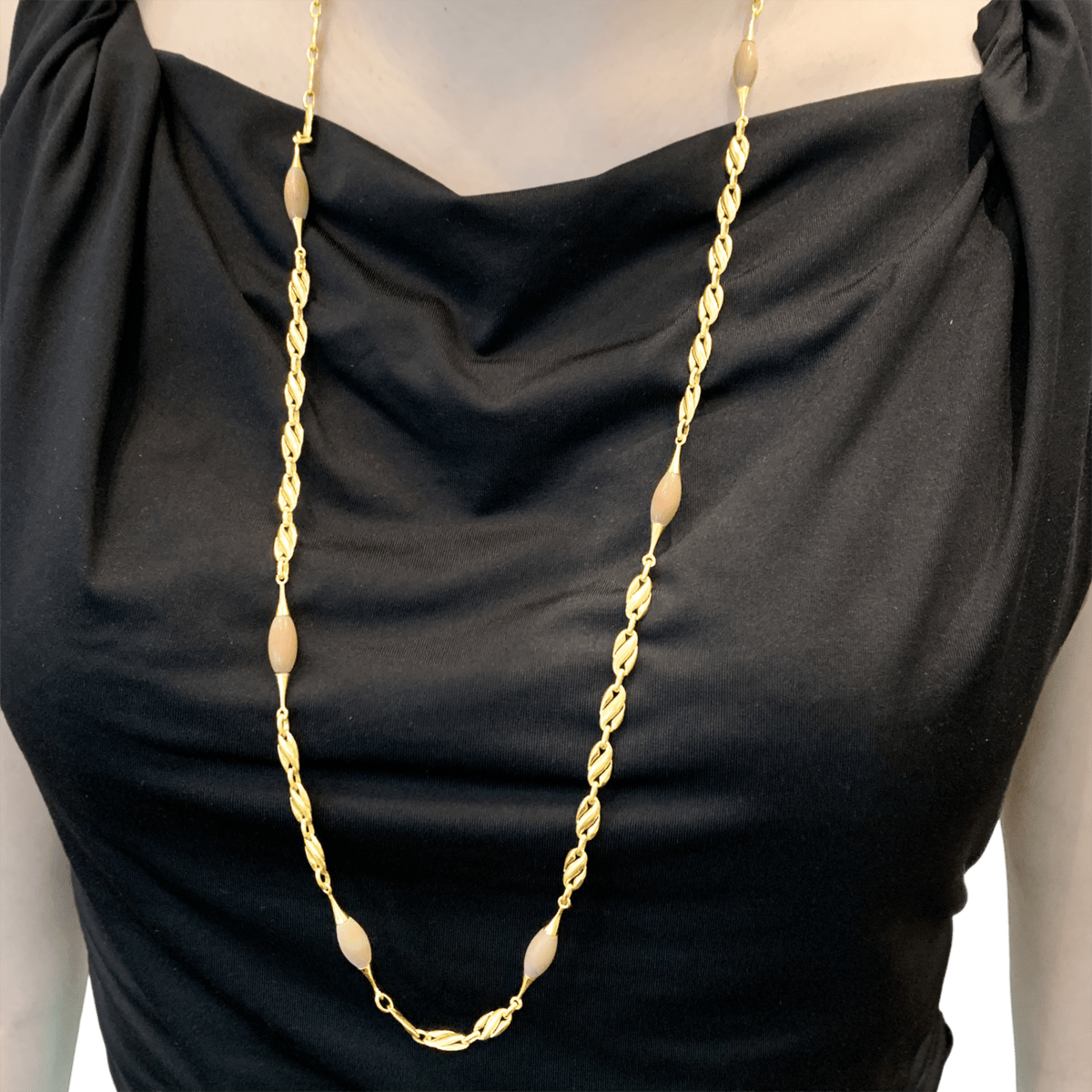 Collier Sautoir en or jaune et corail - Castafiore
