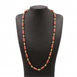 Collier Sautoir en or jaune et corail - Castafiore