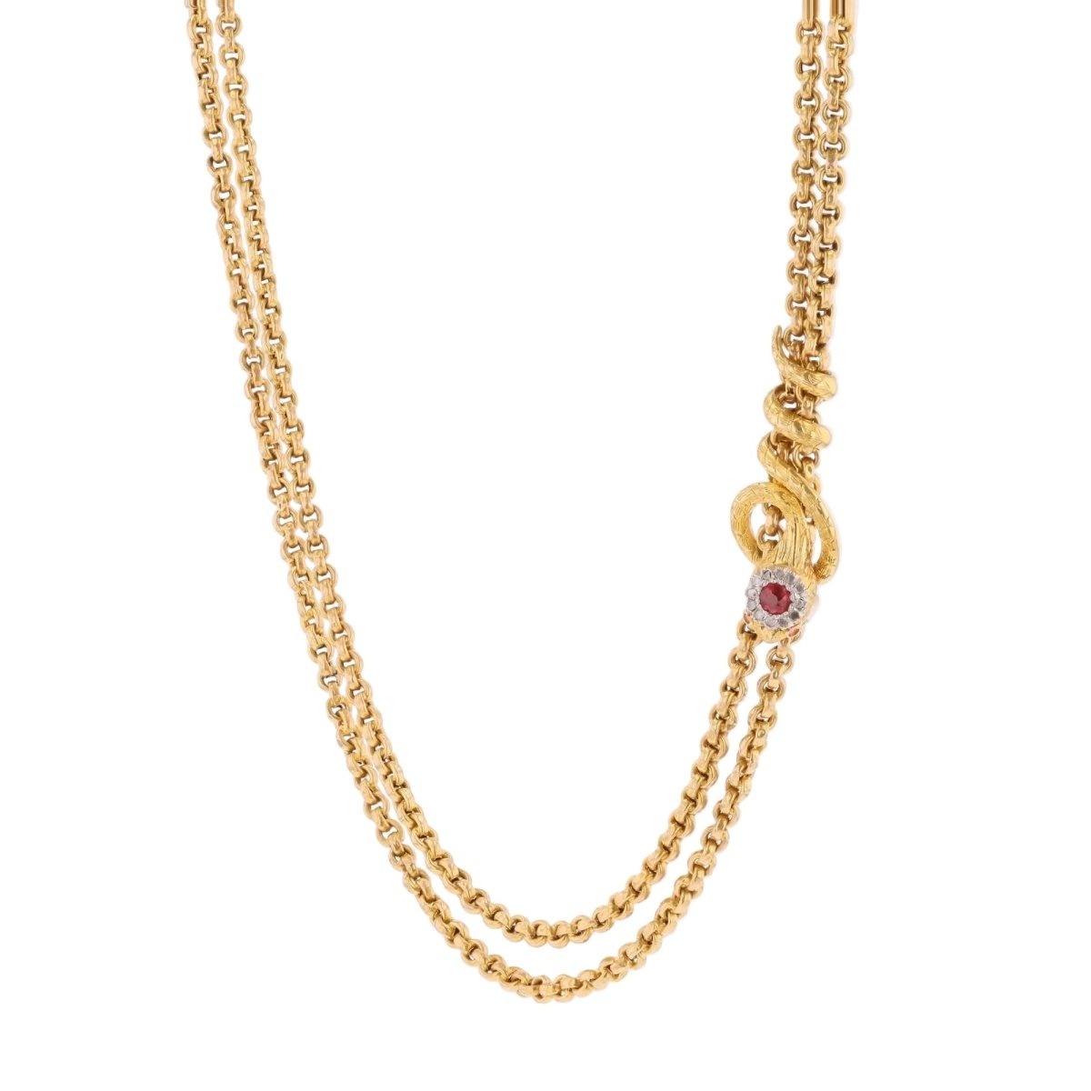 Collier Sautoir en or jaune et diamants - Castafiore