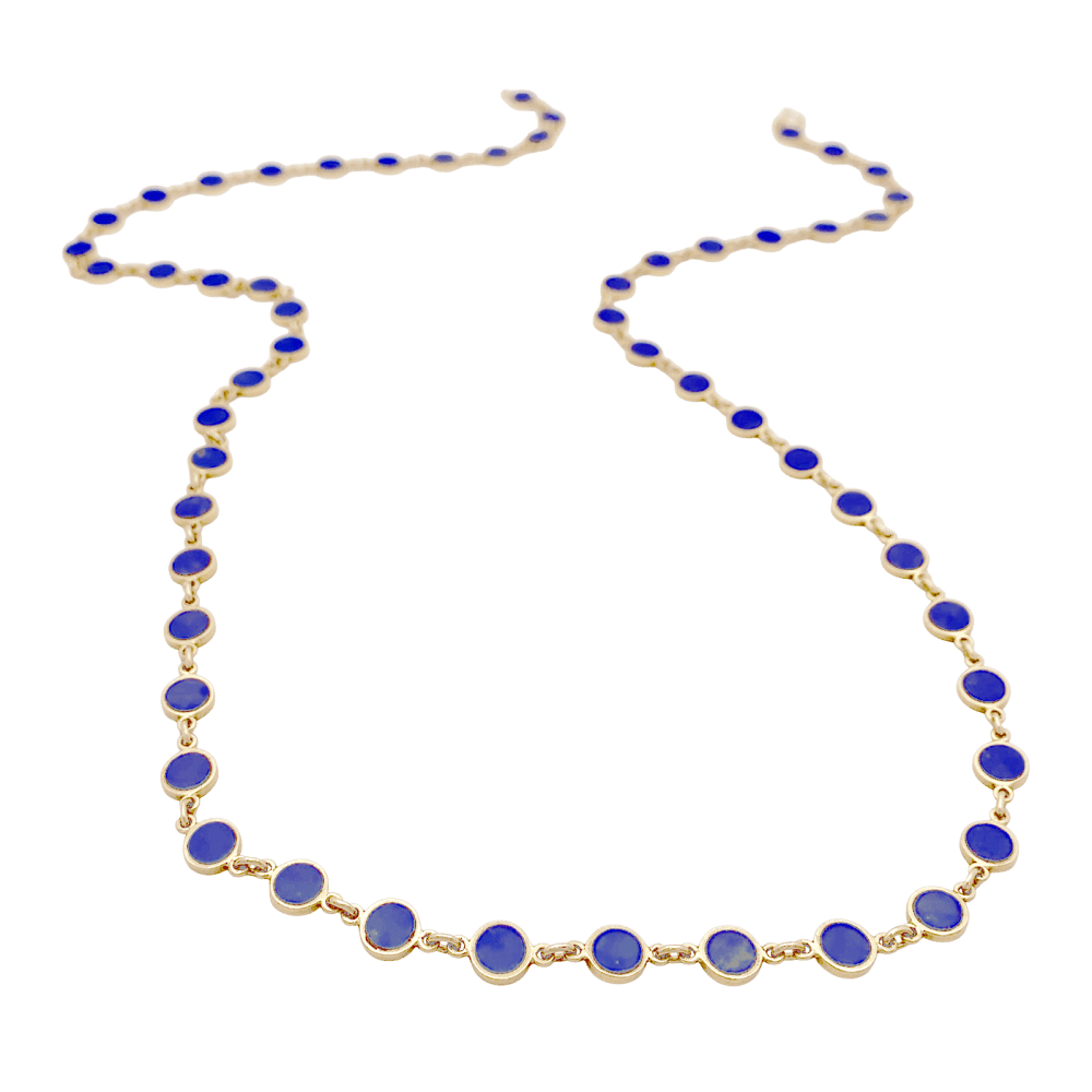 Collier Sautoir en or jaune et lapis - lazuli - Castafiore