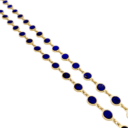 Collier Sautoir en or jaune et lapis - lazuli - Castafiore