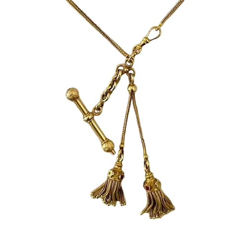 Collier Sautoir en or jaune, or vert et perles grises - Castafiore