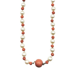 Collier Sautoir en perles de culture et de corail - Castafiore