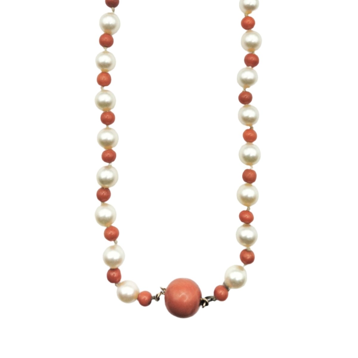 Collier Sautoir en perles de culture et de corail - Castafiore