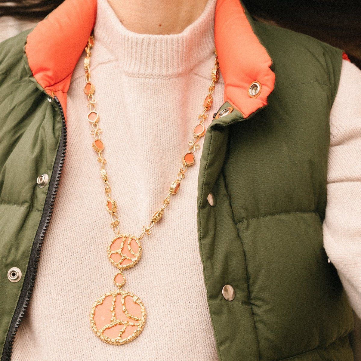 Collier Sautoir MAUBOUSSIN en or jaune et corail - Castafiore