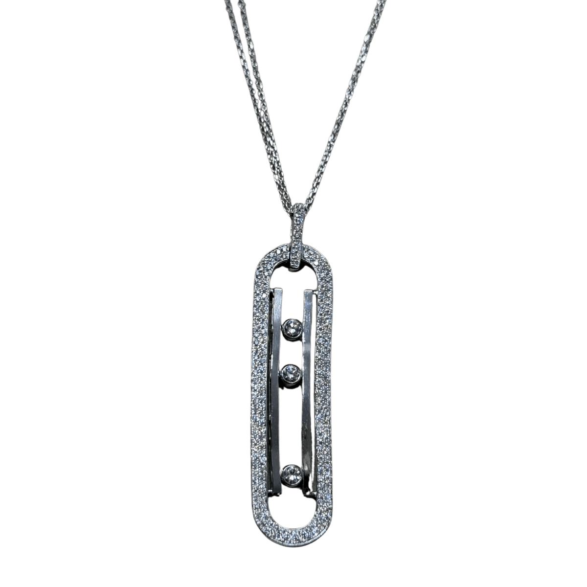 Collier Sautoir MESSIKA "10th Anniversary" en or blanc et diamants - Castafiore