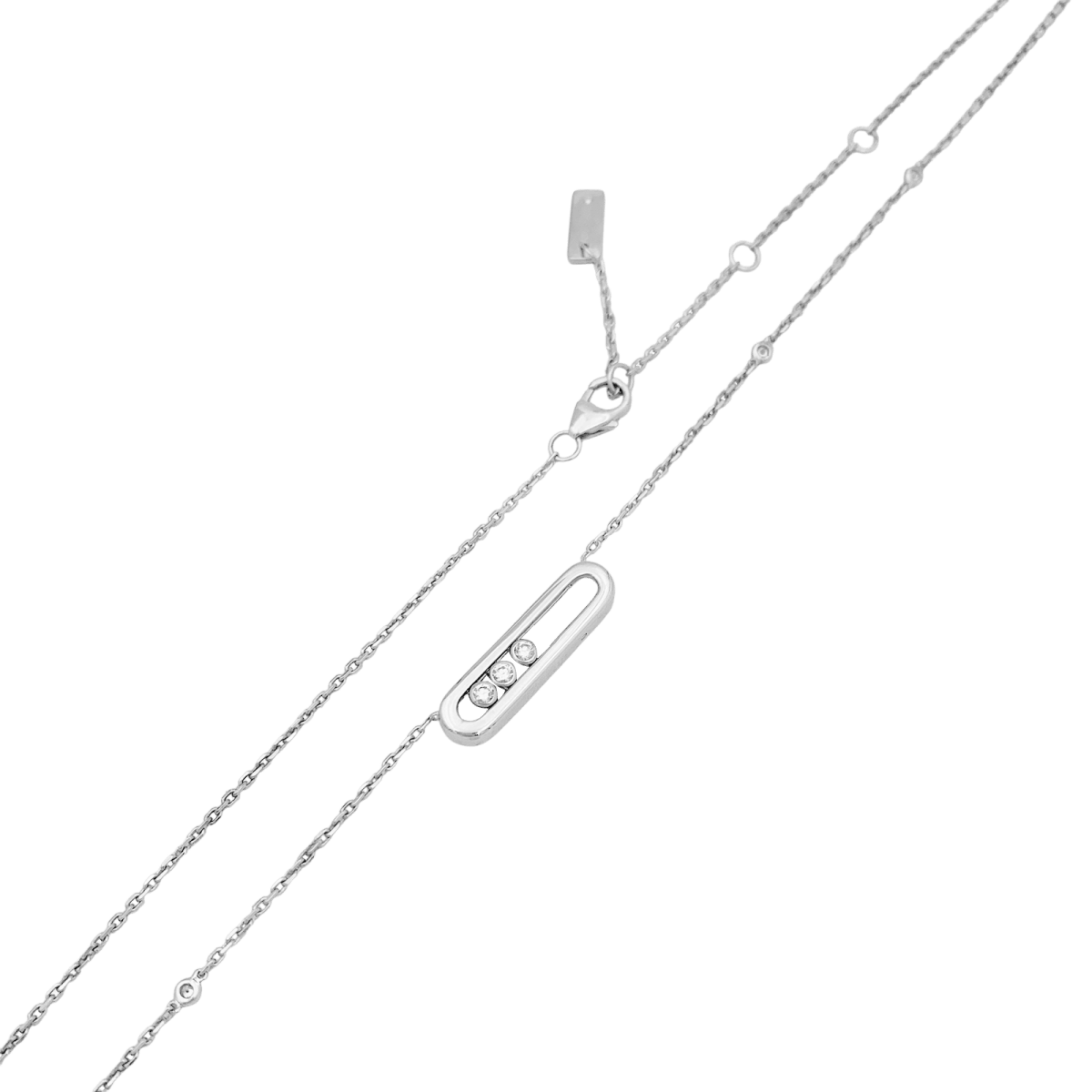 Collier - Sautoir MESSIKA, "Baby Move", or blanc et diamants - Castafiore