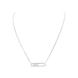 Collier - Sautoir MESSIKA, "Baby Move", or blanc et diamants - Castafiore