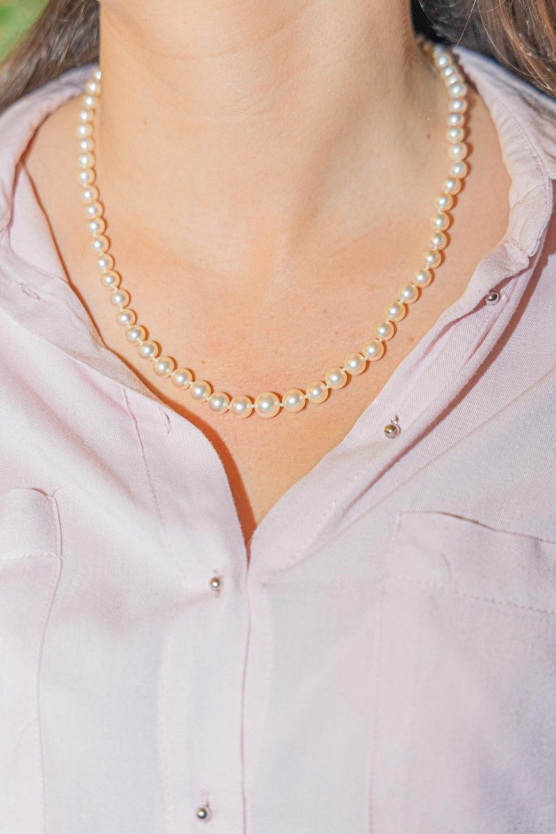 Collier Sautoir or blanc et perles - Castafiore