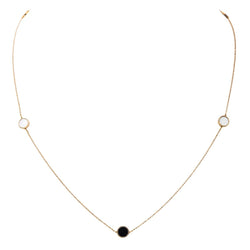 Collier Sautoir Or rose Onyx - Castafiore