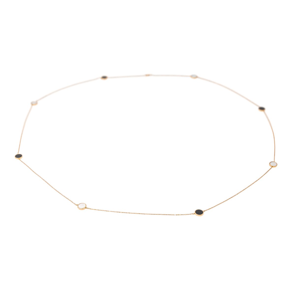 Collier Sautoir Or rose Onyx - Castafiore