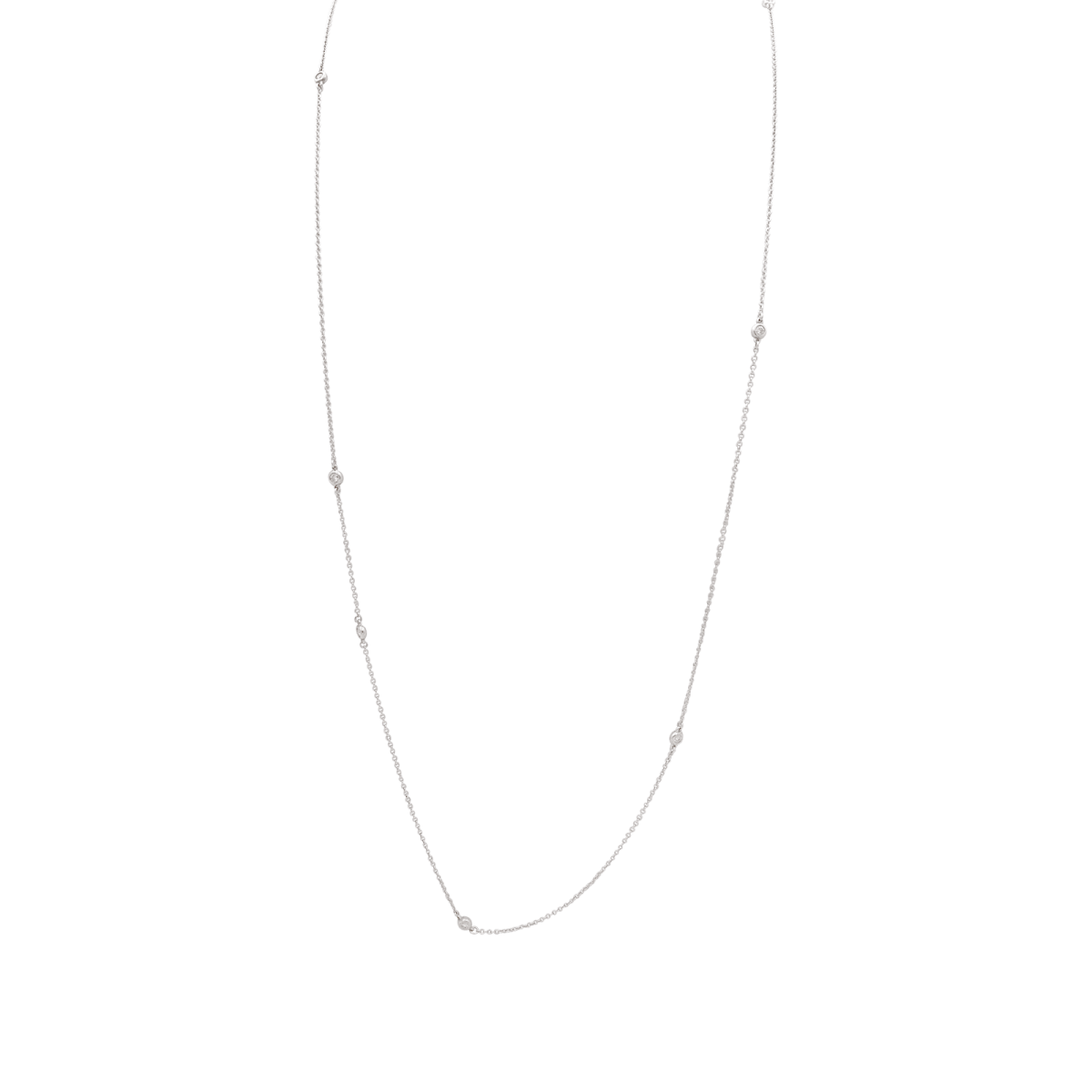 Collier Sautoir TIFFANY & CO. "Diamonds by the Yard en argent et diamants - Castafiore