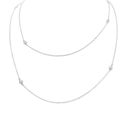 Collier Sautoir TIFFANY & CO. "Diamonds by the Yard en argent et diamants - Castafiore