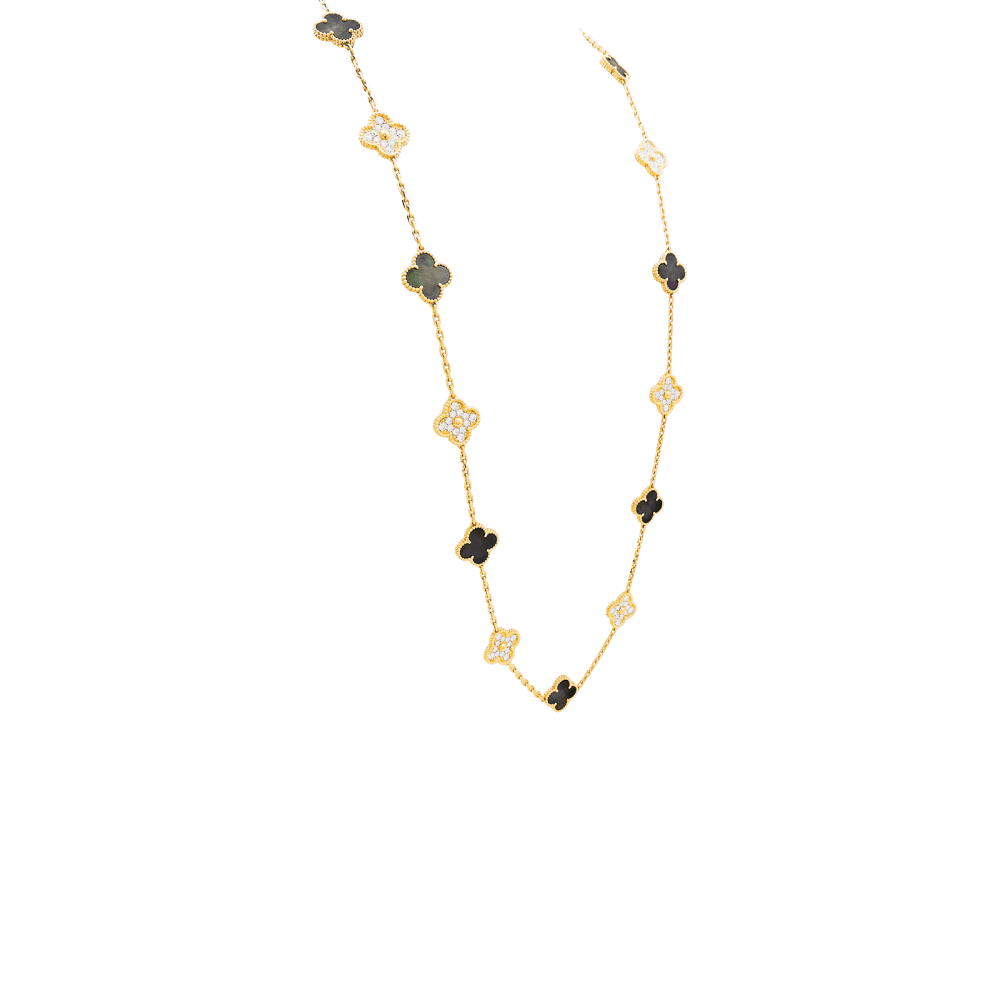 Sautoir Van Cleef & Arpels, "Vintage Alhambra", rose gold, mother-of-pearl and diamonds.
