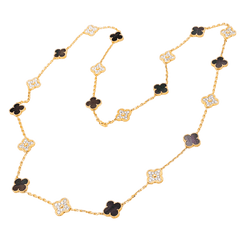 Sautoir Van Cleef & Arpels, "Vintage Alhambra", rose gold, mother-of-pearl and diamonds.