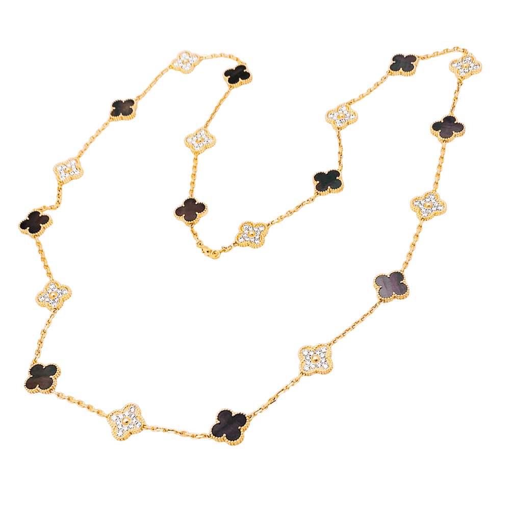 Sautoir Van Cleef & Arpels, "Vintage Alhambra", rose gold, mother-of-pearl and diamonds.