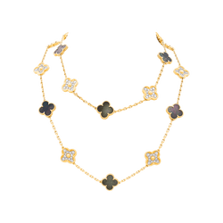 Sautoir Van Cleef & Arpels, "Vintage Alhambra", rose gold, mother-of-pearl and diamonds.