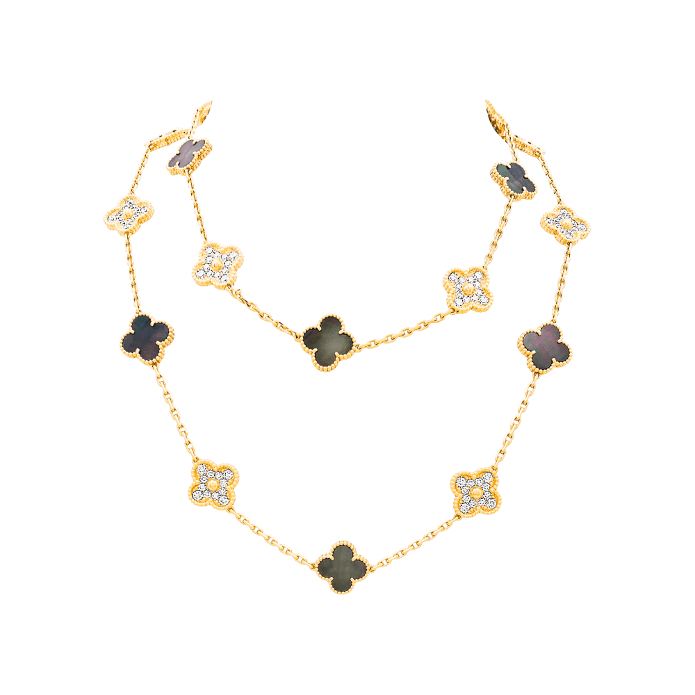 Sautoir Van Cleef & Arpels, "Vintage Alhambra", rose gold, mother-of-pearl and diamonds.