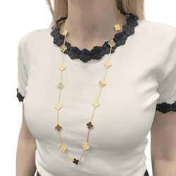 Sautoir Van Cleef & Arpels, "Vintage Alhambra", rose gold, mother-of-pearl and diamonds.