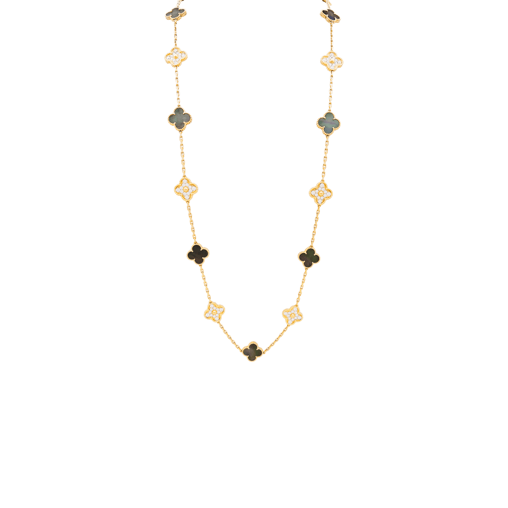 Sautoir Van Cleef & Arpels, "Vintage Alhambra", rose gold, mother-of-pearl and diamonds.